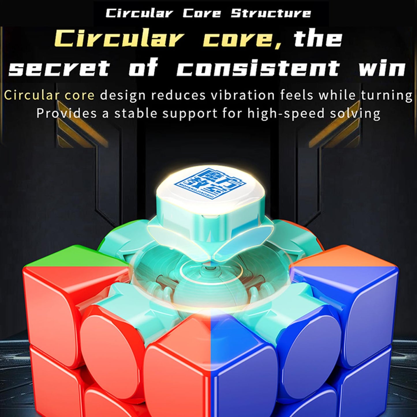 Moyu RS3M V5 2023 Magnetic Dual Adjustment Speed Cube with Robot-Shape Display Box 3x3 Stickerless Puzzle Cube RS3M V5 Master Cube