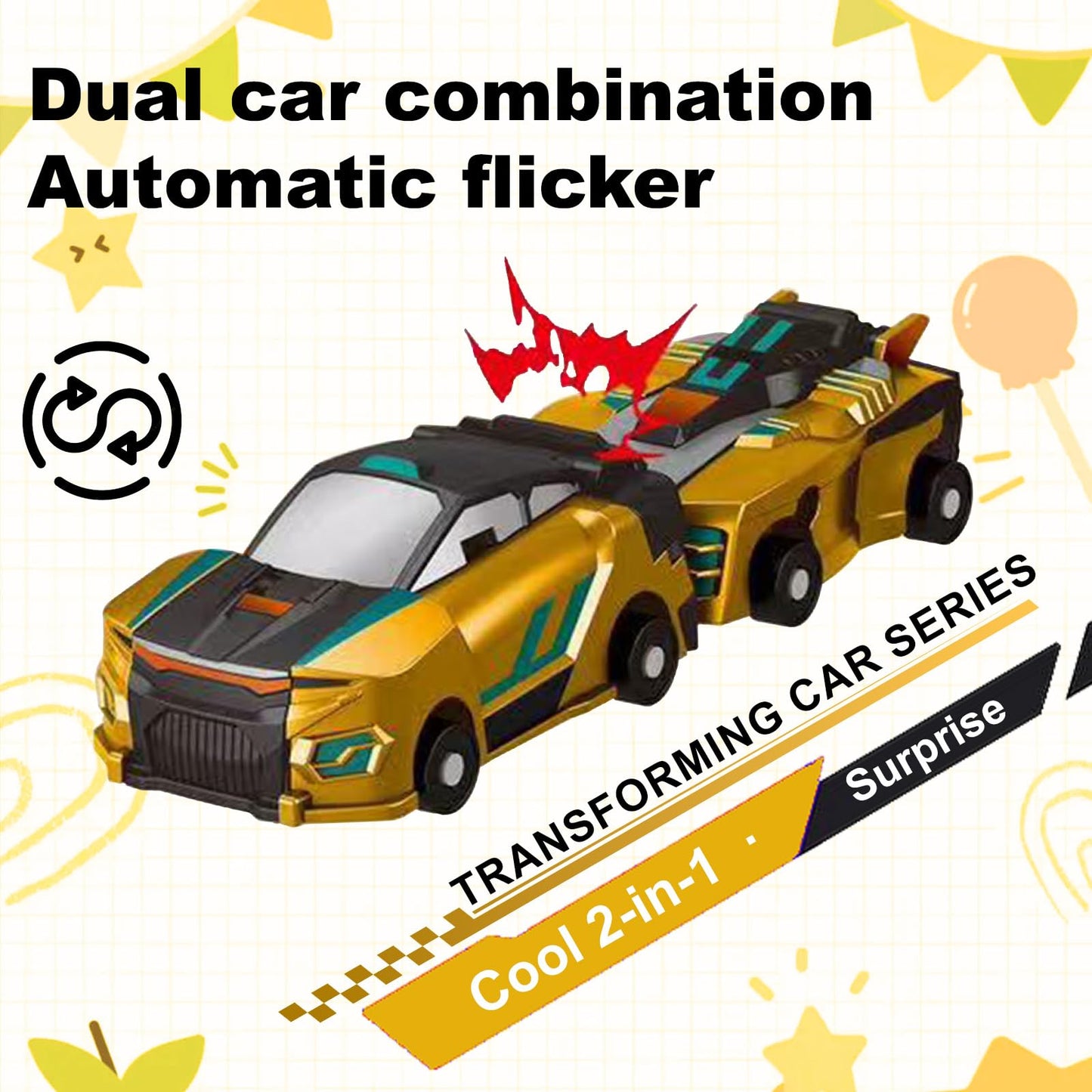 Aimery Dinosaur Transforming Car Toy, Magnetic Cars Transform Into Dinosaurs,Fun - Collision Transformation Car Toys For Boys &