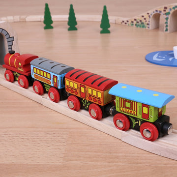 Bigjigs Rail Passenger Train - Other Major Wooden Rail Brands Are Compatible