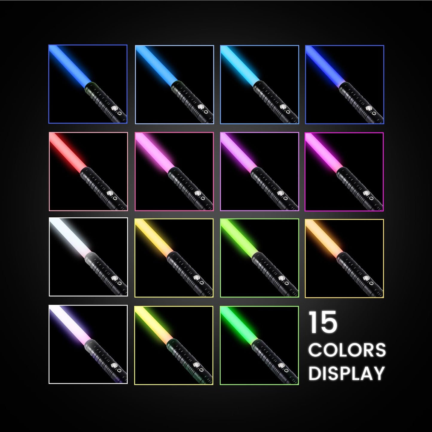 Komiikka Lightsabers Toy Light Saber Swords for Adults Kids 2 Pack, Rechargeable 2 in 1 15 Colors RGB Dueling Swords Toy with Re