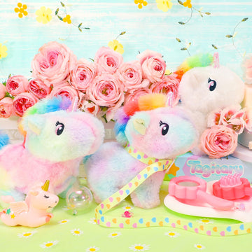 Tagitary Plush Toy Unicorn Stuffed Toys For Kids With Sounds,Walking,Tail Wagging And Head Nodding,Interactive Unicorn Toy For Kids With Leash,Christmas Birthday Gift For Toddlers Kids
