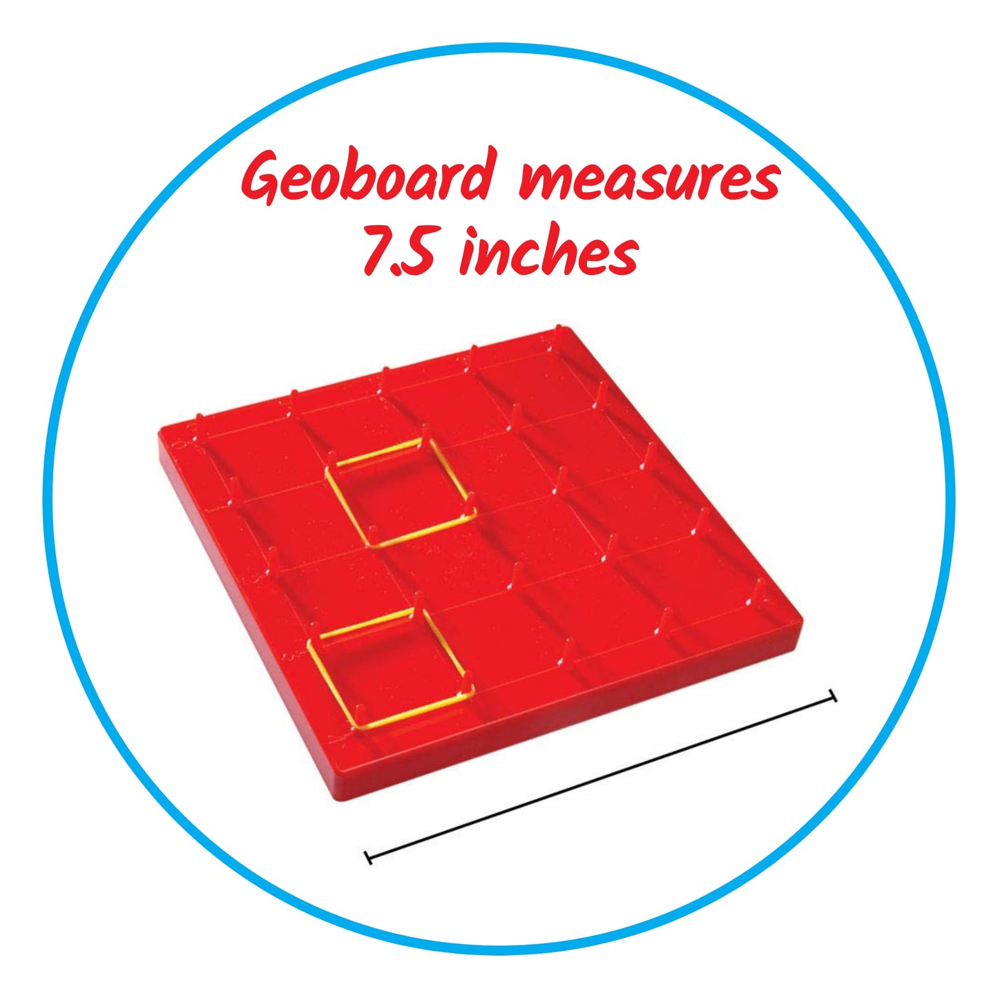 Hand2Mind Double-Sided Geoboards, Geoboards With Rubber Bands, Geometry Board, Kindergarten Math Manipulatives, Rubber Band Peg Board, Hands On Math Kit, Geometric Shapes For Classroom (Set Of 10)