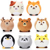 Aoriher 8 Pcs Mini Plush Animals Soft Toys 3.15 Inch Stuffed Animals Ornaments Bulk Colorful Woodland Animal Keychain Decor For