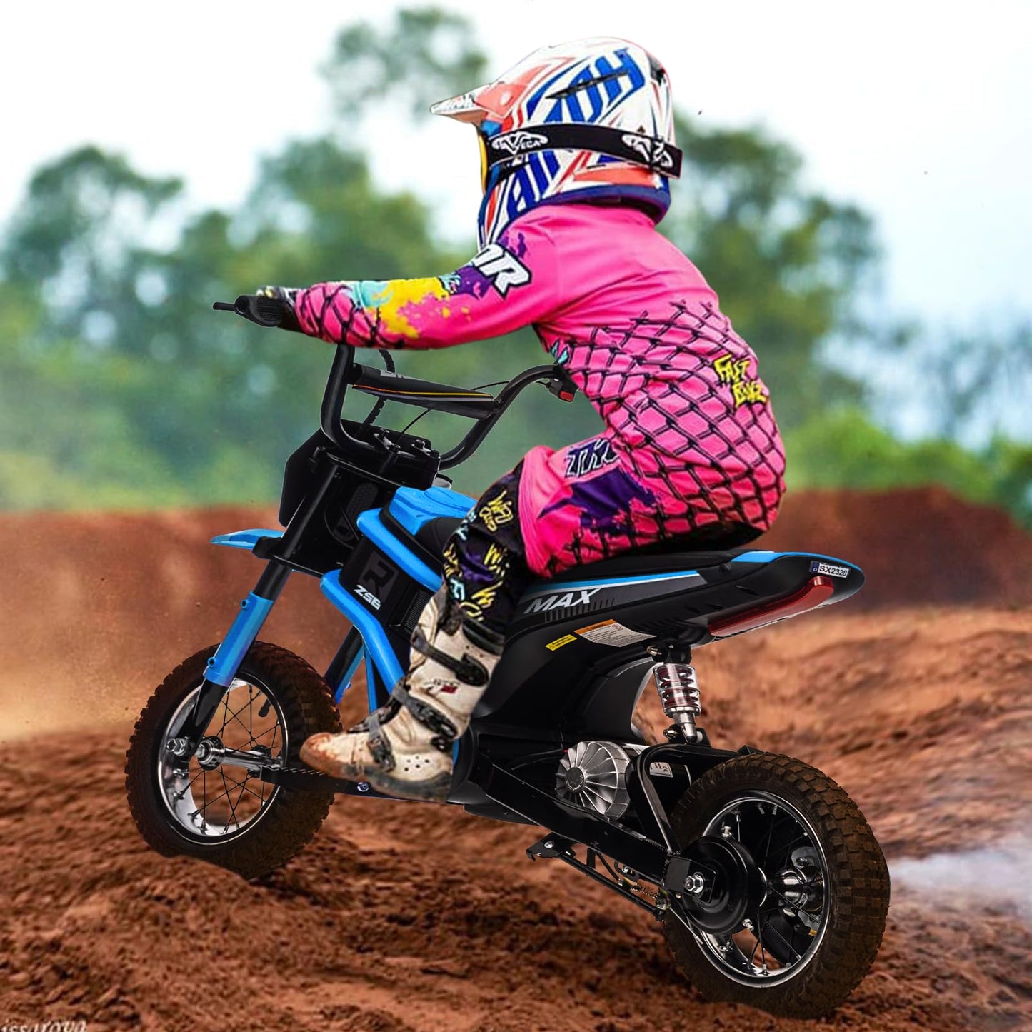Electric Dirt Bike For Kids 8-12, 24V 350W Electric Motorcycle-Up To 14.29Mph, 2-Speed Modes, Kids Ride On Dirtbike, Gift For Ki