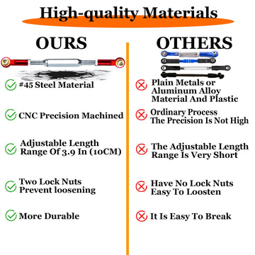 Upgrade Metal Turnbuckles/Camber Link For 1/10 Traxxas Slash 4X4/2Wd, Rustler 4X4/2Wd, Hoss 4X4, Stampede 4X4/2Wd Vxl, Nitro Sla