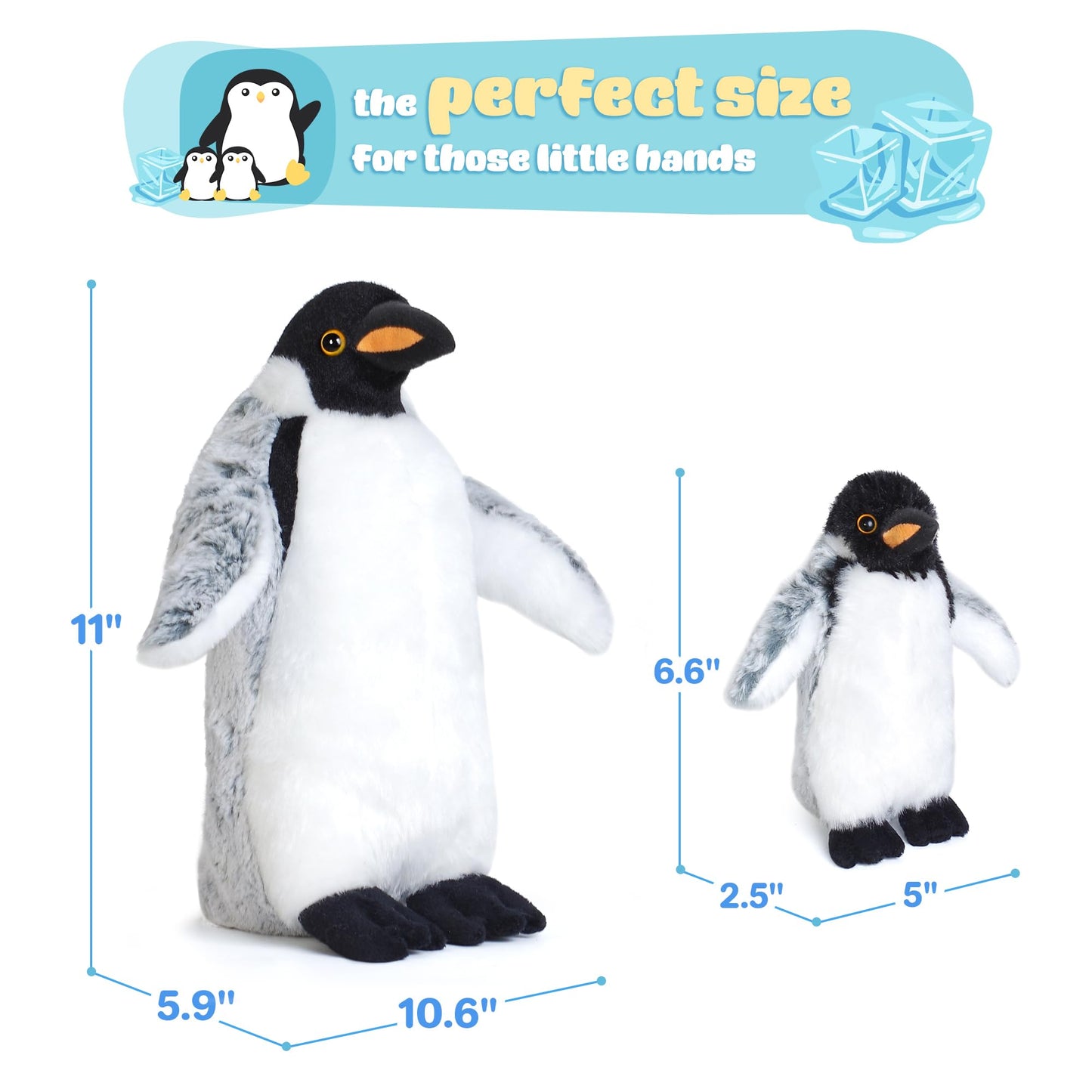 3 Pieces Plush Penguin Set, Mom And Babies, Stuffed Animal Toy Gifts For Kids