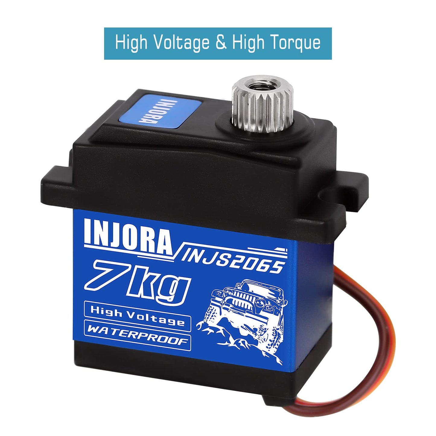 INJORA 7KG 2065 Digital Servo Waterproof High Voltage Sub-Micro Shift Servo for TRX4 TRX6 SCX10 III 1/10 RC Crawler Car,2PCS