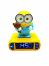 LEXiBOOK Minions Bob Digital Alarm Clock - Night Light, Snooze Function, Yellow/Blue, Model RL800DES, Kids' Luminous Clock