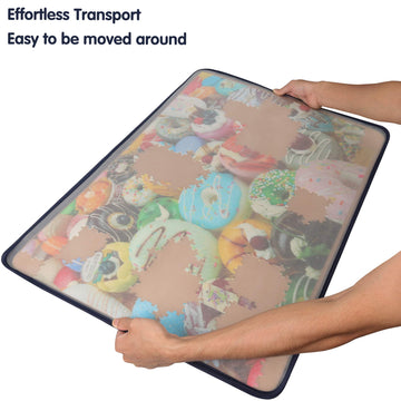 Tektalk Jigsaw Puzzle Board Mat with Dustproof Cover, Non-Slip Surface, Portable for Up to 1500 Pieces Storage