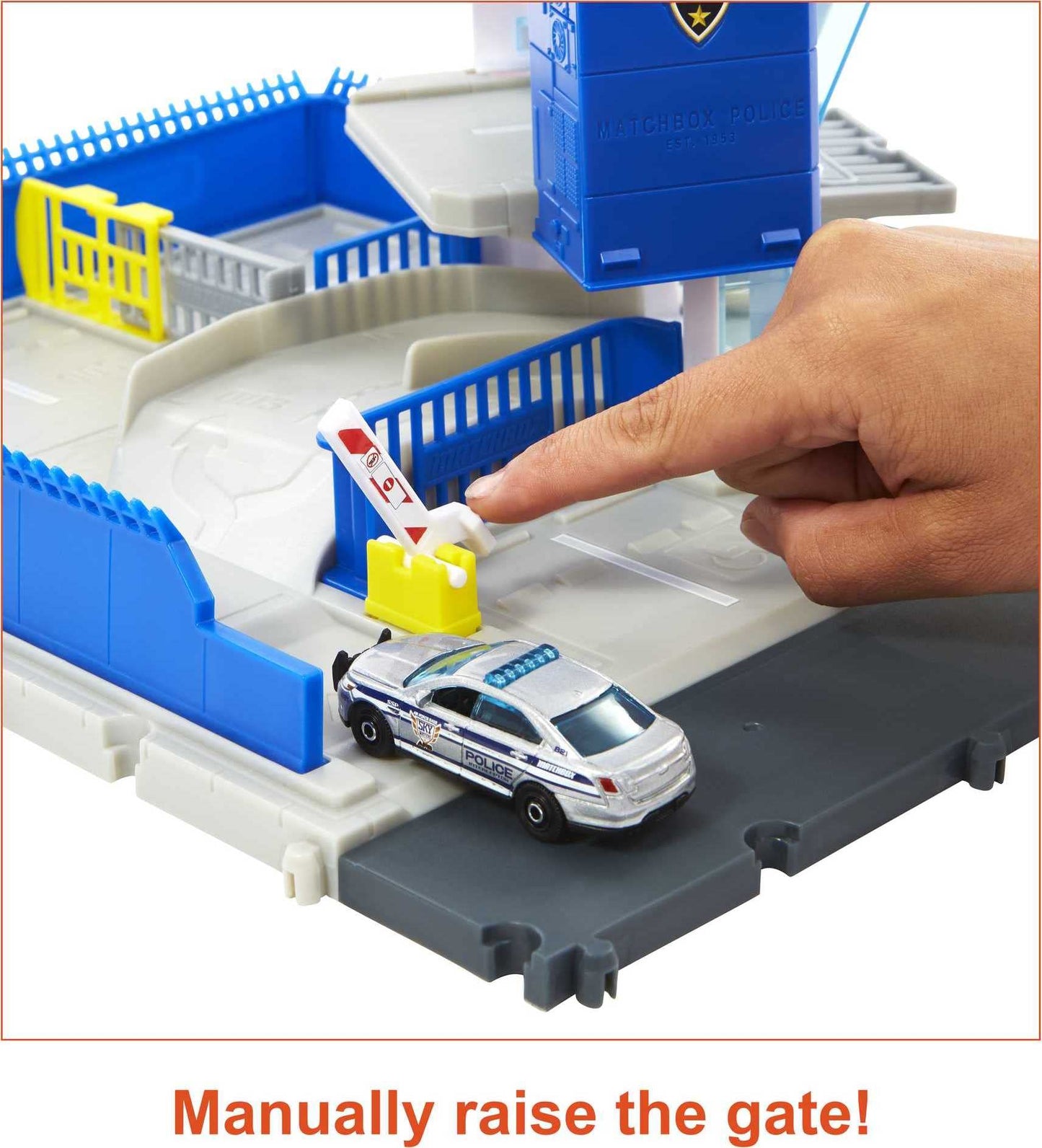 Matchbox Cars Playset, Action Drivers Police Station Dispatch, 1 Toy Helicopter & 1 Ford Police Car With Lights & Sounds