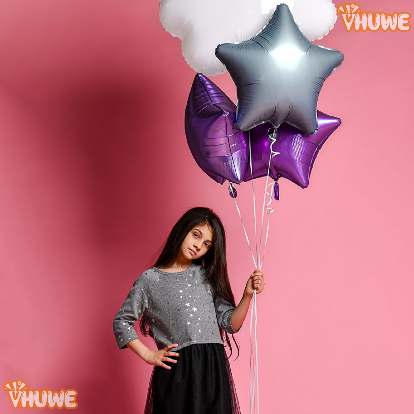 Purple Star Balloons 18 Inch, 10 Pcs Purple Star Shaped Mylar Helium Foil Metallic Balloon For Birthday Party Decorations Baby S