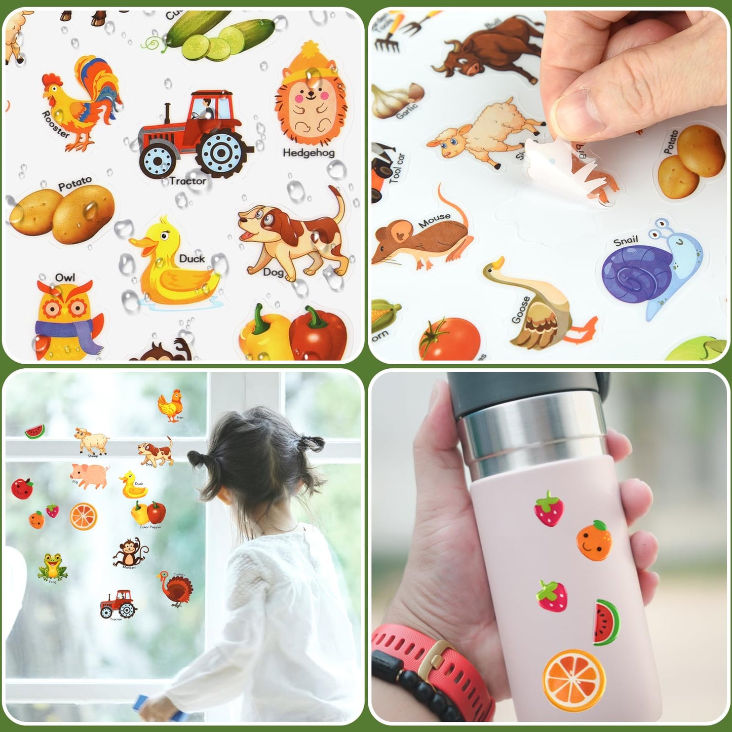 Astaron Reusable Sticker Book For Toddlers, 88 Pcs Farm Harvest Stickers Road Trip Activities Car Airplane Activities Travel Toys For Kids, Kids Quiet Time Activities (2-6 Age)