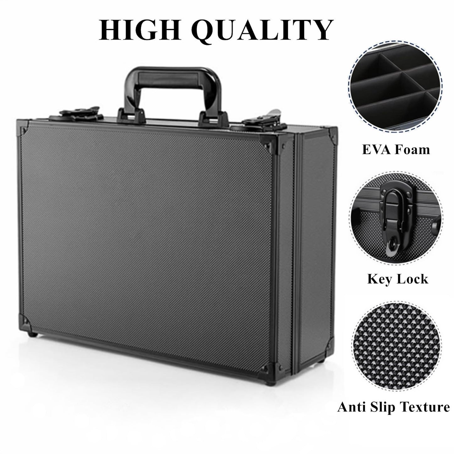 Wutonmu Toploaders Storage Box Hold 600+ 35Pt 3''X4'' Standard Toploaders, Hard Aluminum Alloy Top Loader Storage Case, Trading