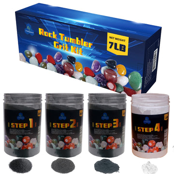 Yhaspace 7 Pounds Rock Tumbler Grit Kit - Rock Polishing Grit Media Rock Tumbler Refill Grit Media Kit Rock Tumbler Grit Refill