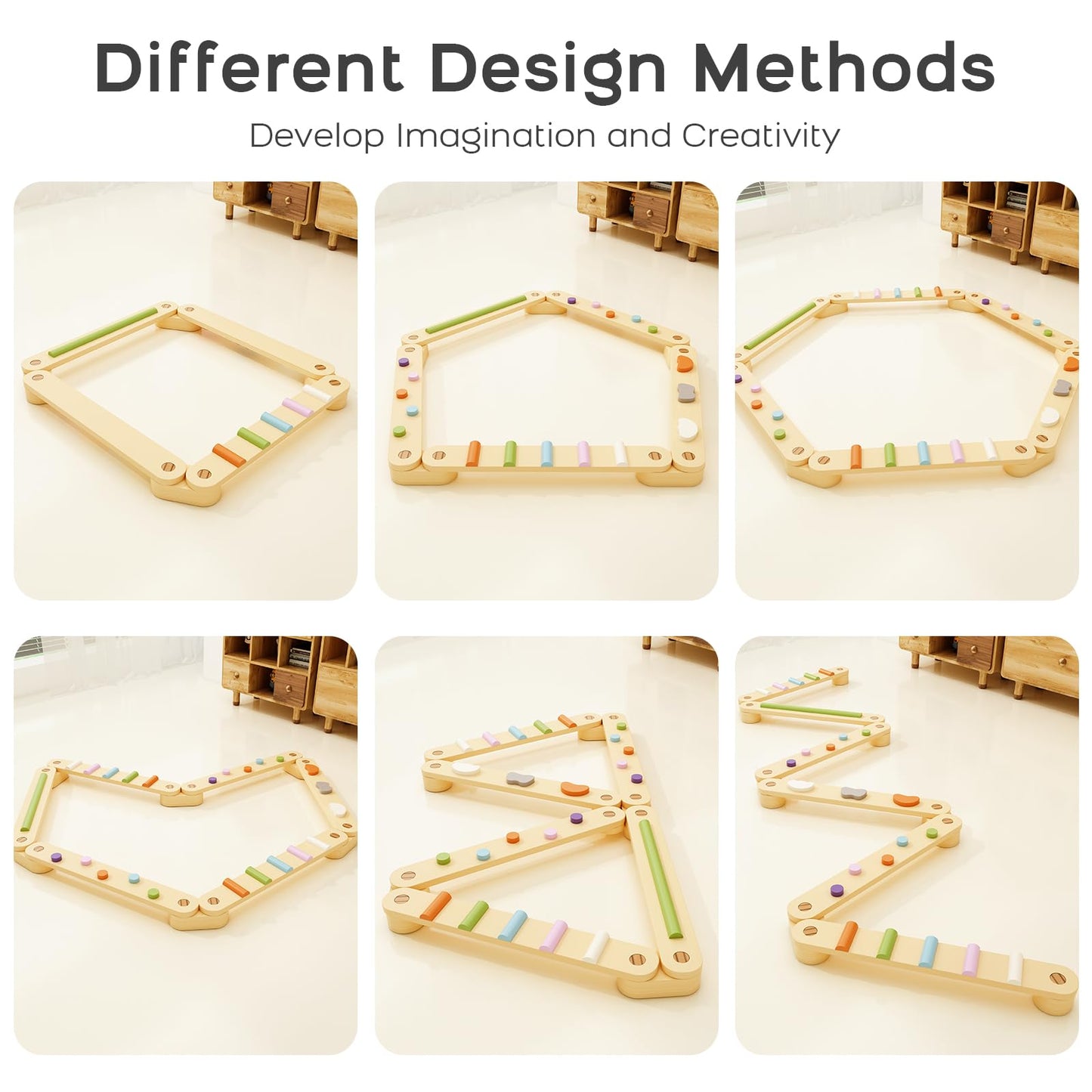 Banasuper Wooden Balance Beam For Kids Toddlers Gymnastics Beam Children Balance Board Montessori Toddler Toys Gymnastics Obstac