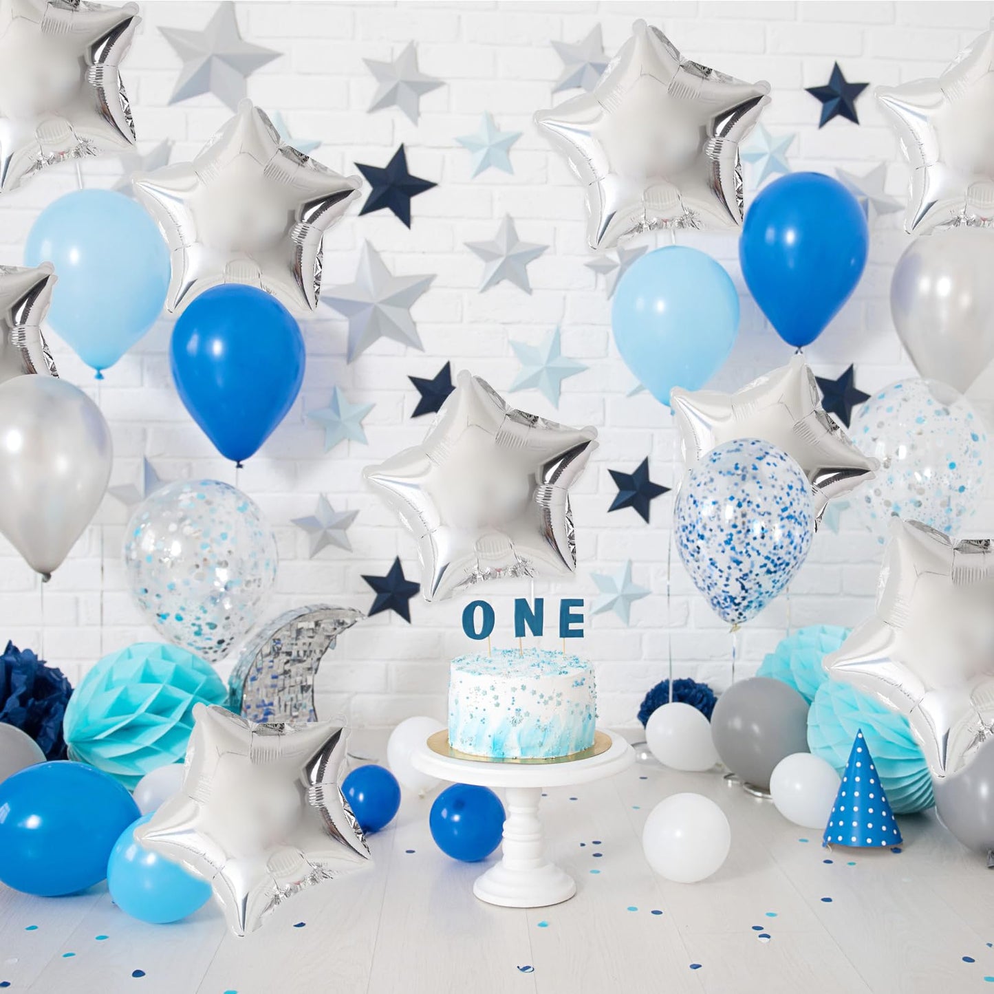 Silver Star Foil Balloons, 18 Inches Star Foil Balloons For Helium, 10 Pcs Silver Star Birthday Balloons Set For Birthday Party