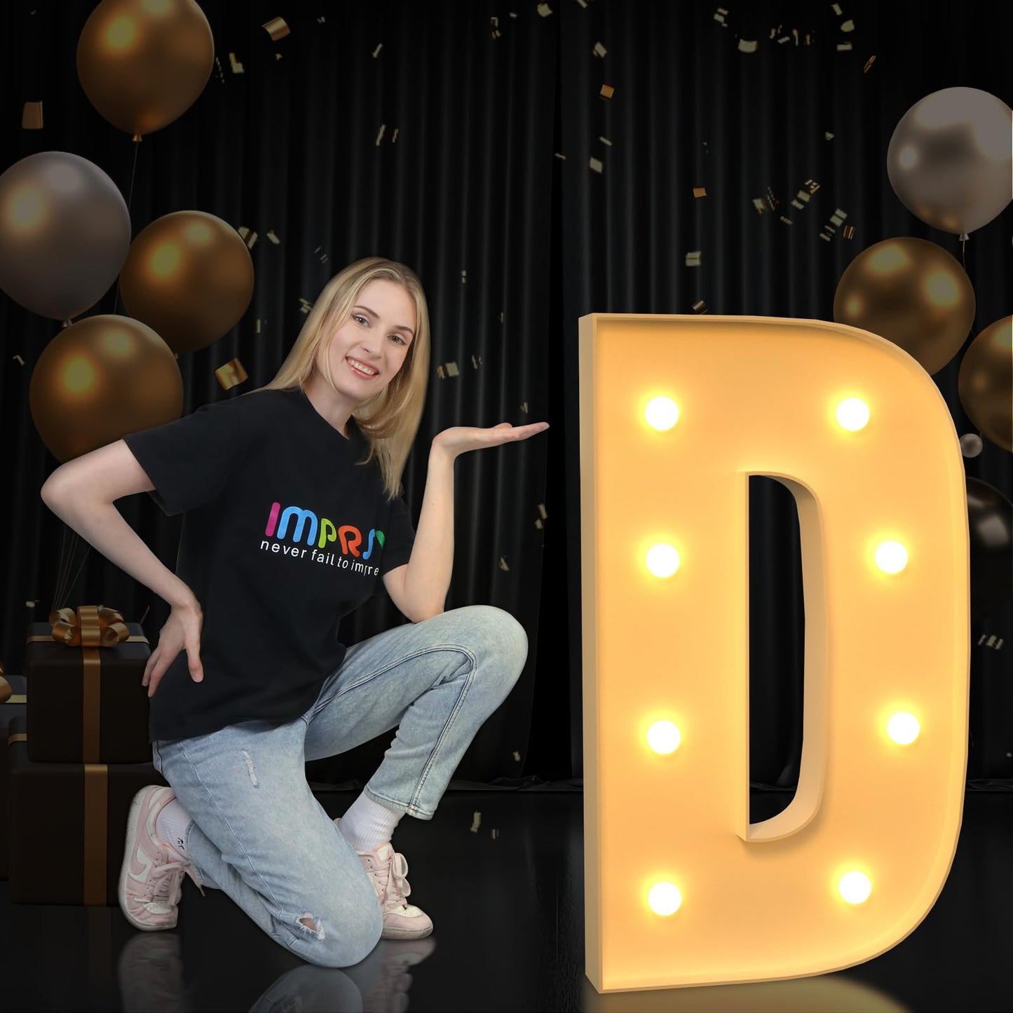 Imprsv Mosaic Letters, 3Ft Marquee Light Up Letters, Marquee Letters For Baby Shower Engagement Graduation Party Decor, Large Ma