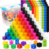 Jenaai 500 Pcs Math Learning Linking Cube With Storage Container Counting Cubes, Plastic Counting Blocks, Colorful Math Cubes, M