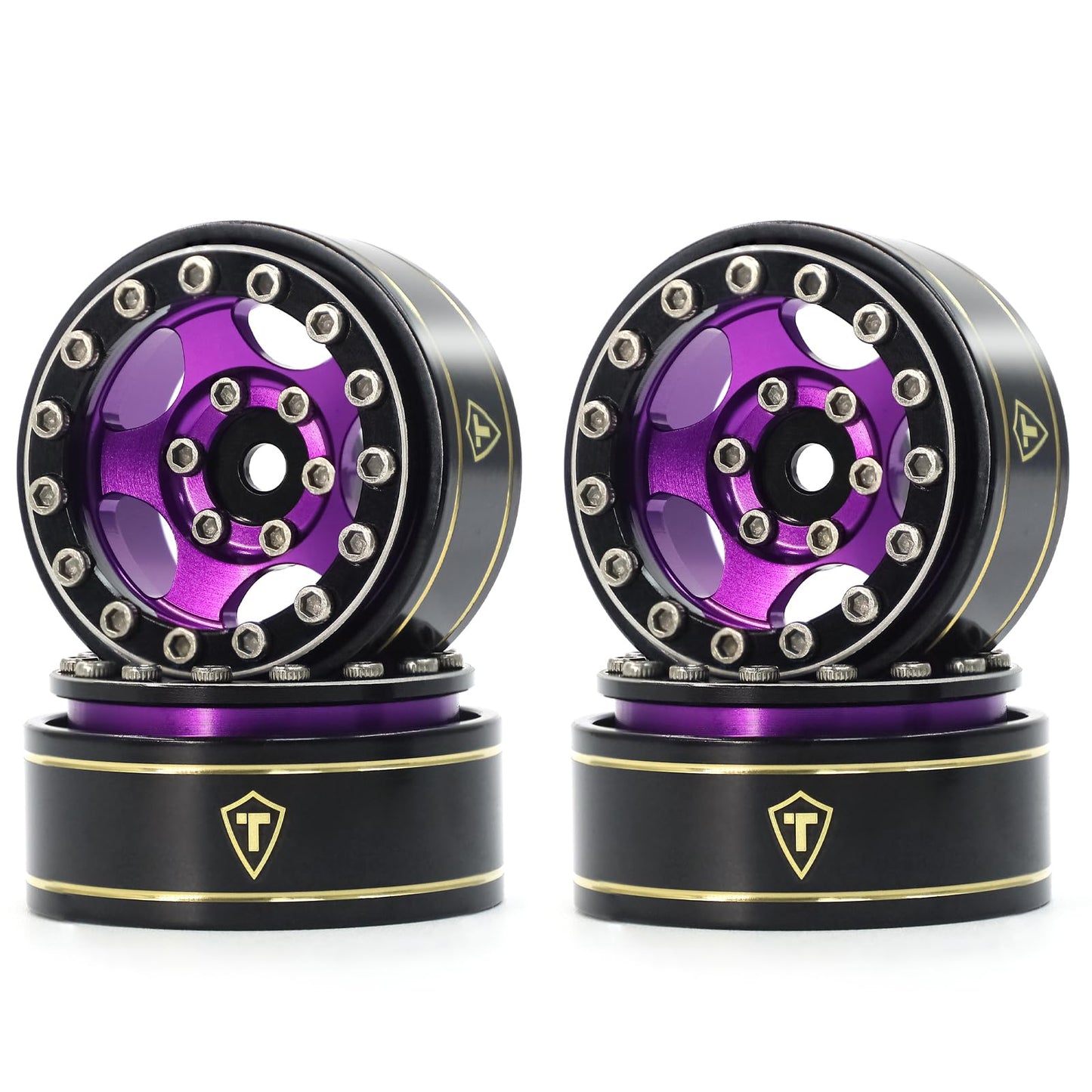 Treal 1.0 Beadlock SCX24 Wheels (4P) Classic 5-Star 1 Micro Beadlock Wheels for Axial 1/24 Deadbolt Betty C10 Gladitor Bronco 27