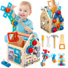 Montessori Toddler Tool Set - 33 PCS Wooden Kids Tools with Box / Bench, Montessori Educational Pretend Play Preschool Toys Gift