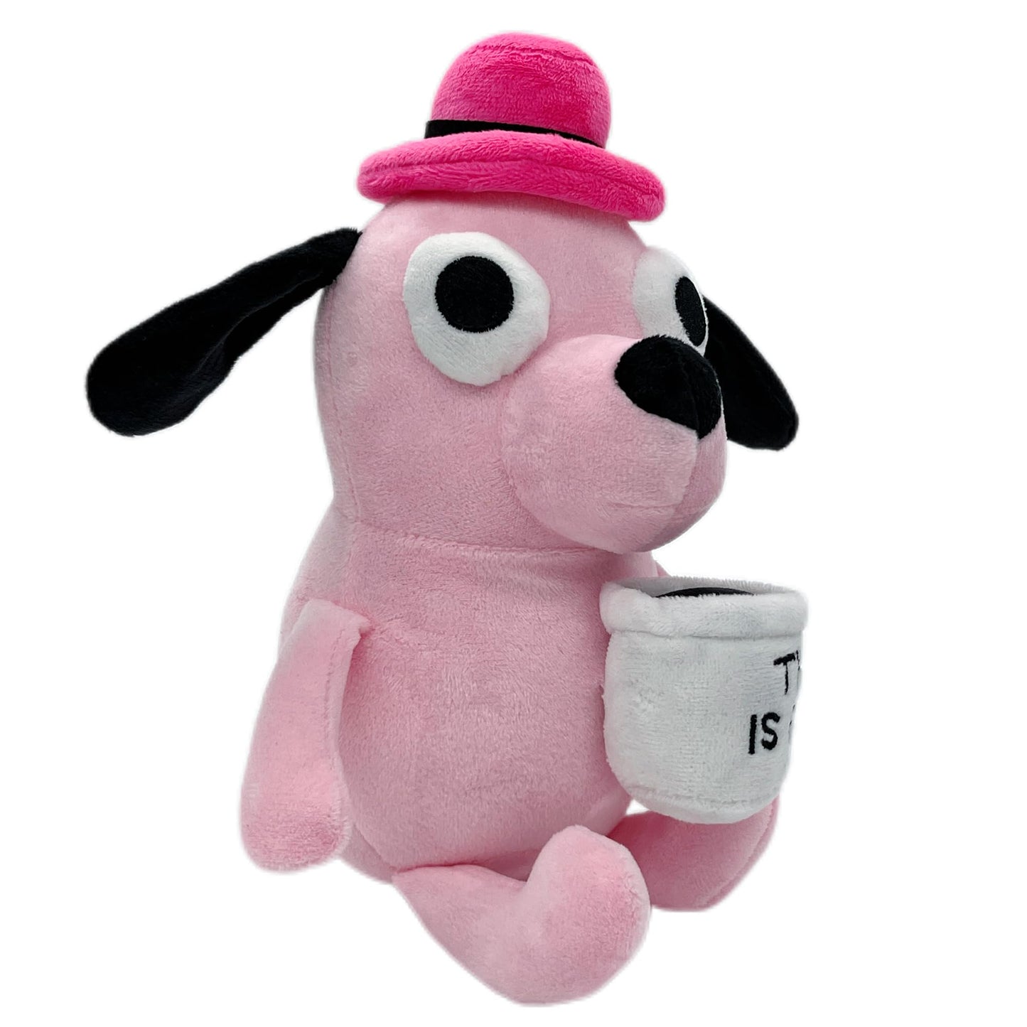 Tavashome Funny Pink This Is Fine Dog Plushie, 11'' Inches, Coffee Drinking Puppy Dog Stuffed Animal Soft Dolls Plushies, Inspir