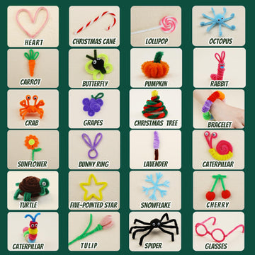 Zlulary 200 Pcs Pipe Cleaners Craft, Pipe Cleaners Chenille Stem, Pipe Cleaners for Crafts, Pipe Cleaners Craft Supplies with In