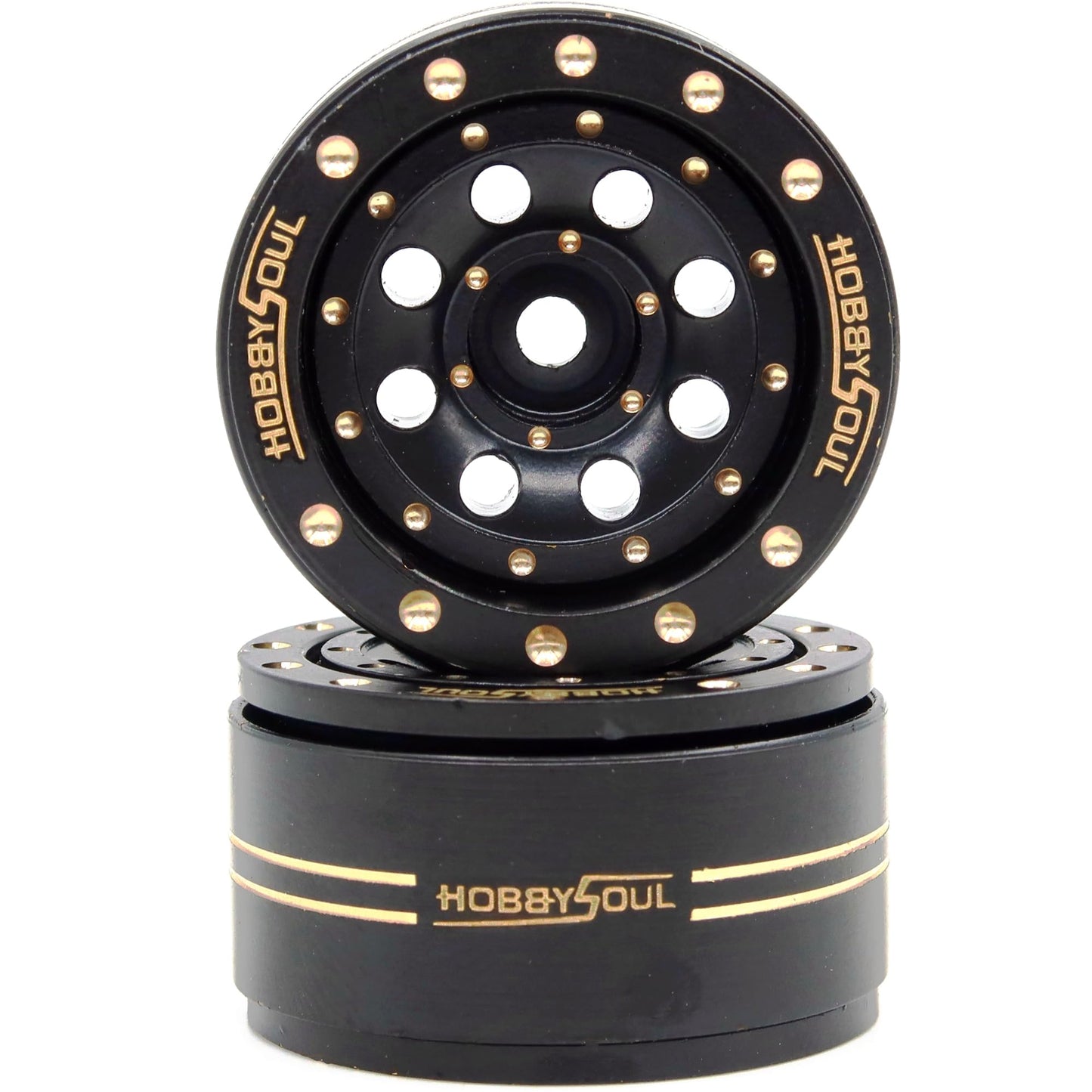 HOBBYSOUL Adjustable Offset Brass 1.0 Beadlock Wheels Rims 44g/Rim for RC 1/18 TRX4M Axial SCX24 90081 & Other 1/24 Micro Crawle