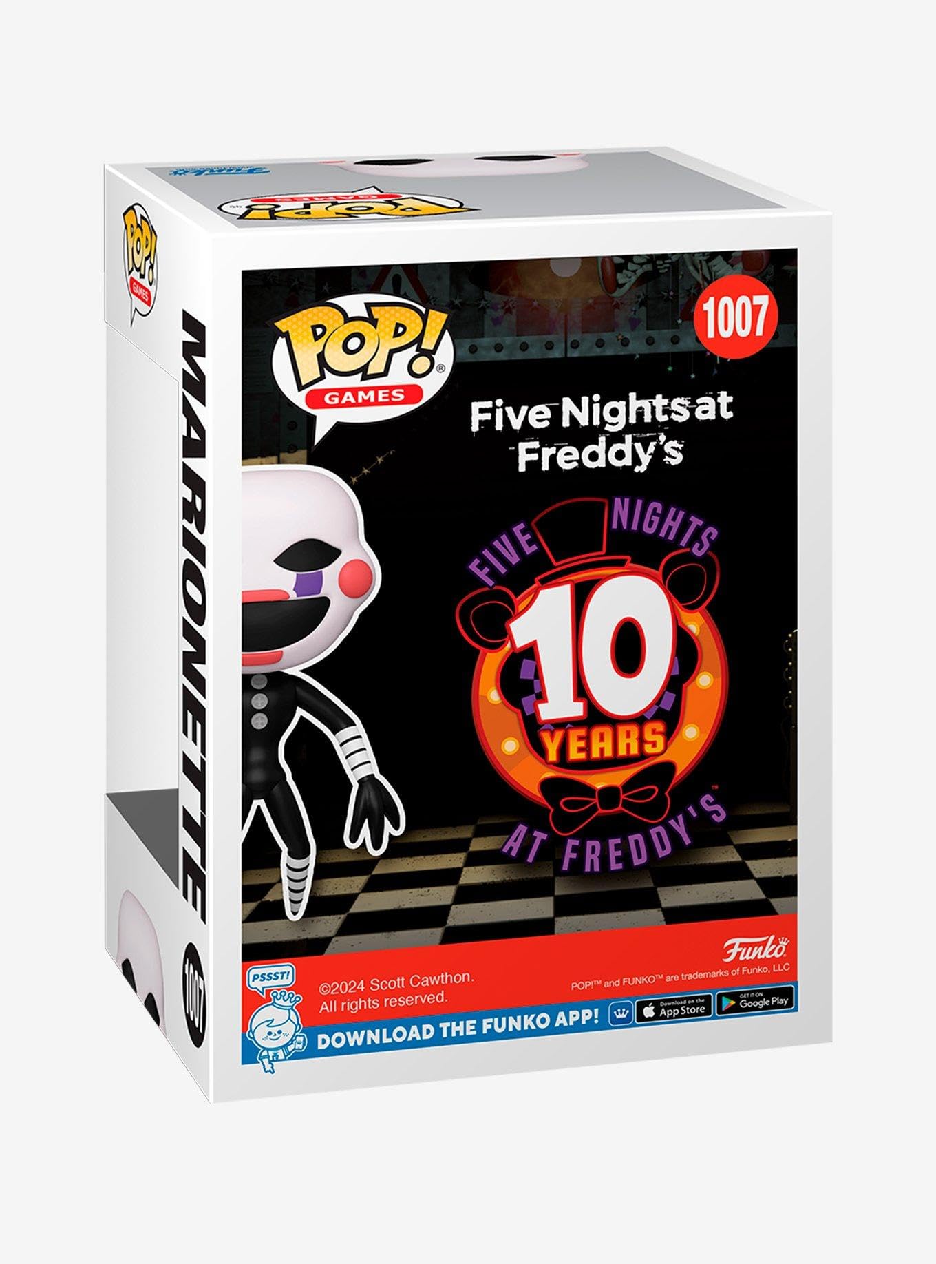 Funko Pop! Games Five Nights At Freddy'S Marionette Vinyl Figure, 4.55 Inches, 10 Years Anniversary Edition