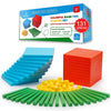 Simply Magic 131 PCS Base Ten Blocks - Math Manipulatives for K-3, Place Value & Counting Cubes, Assorted Colors