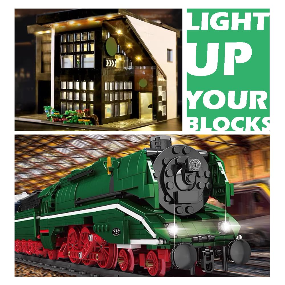 Pamvava Lights Bricks Kit Led Light Up, 14 Pieces 2X3 Classic Transparent Accessories Brick Set, Compatible With Major Brands