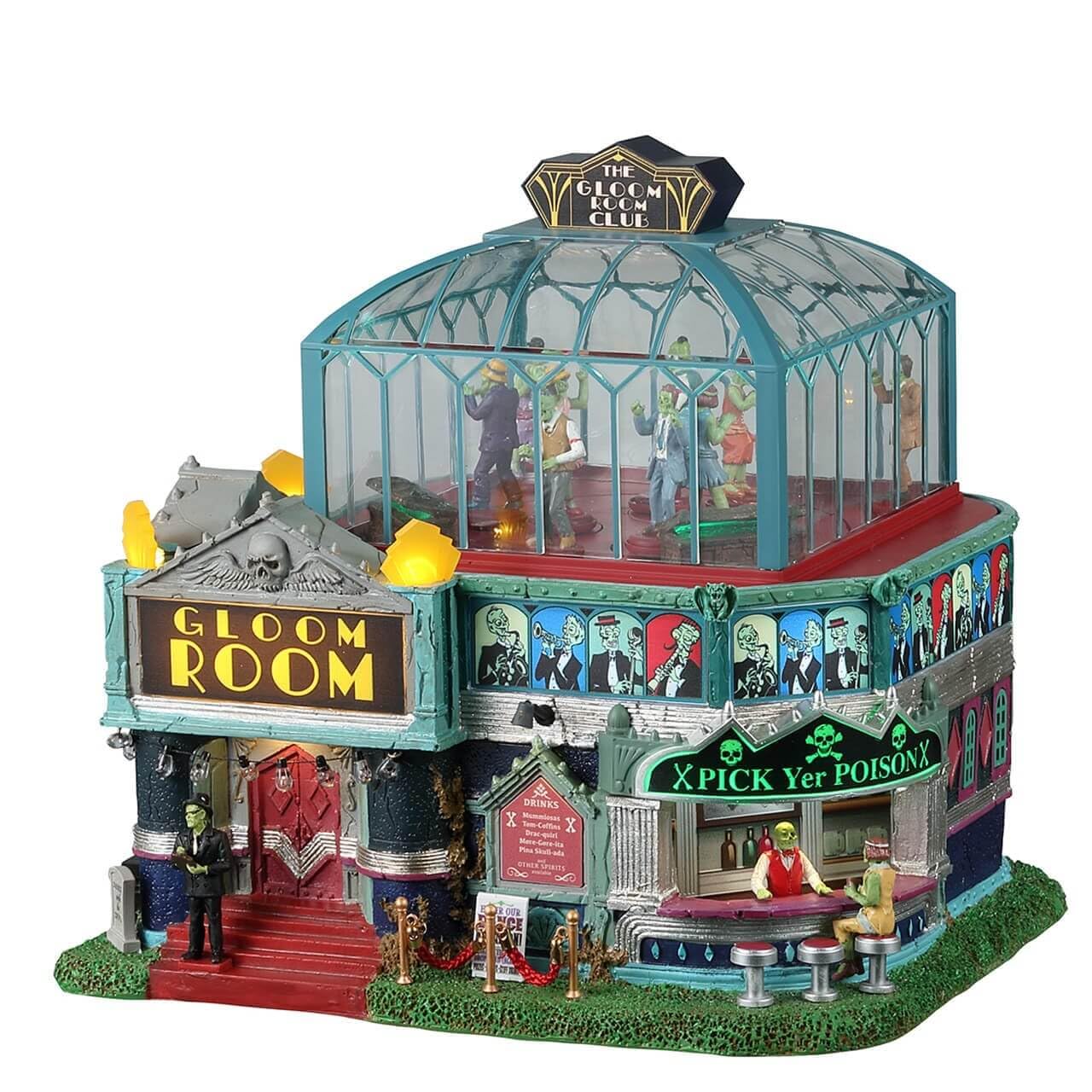 Lemax Village Collection - Spooky Town The Gloom Room Club Animated Lit Building #25847