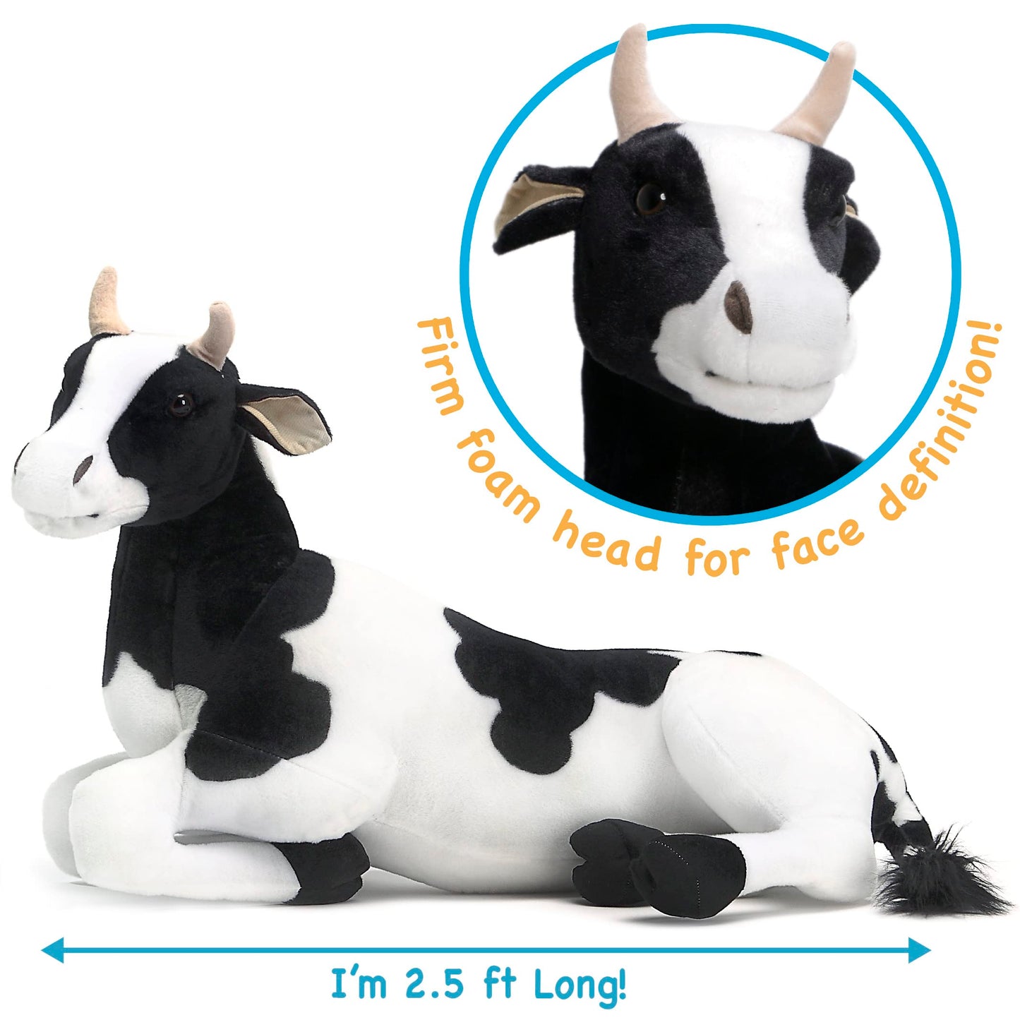 Tigerhart Milhouse The Cow - 27.5 Inch Big Stuffed Animal Plush