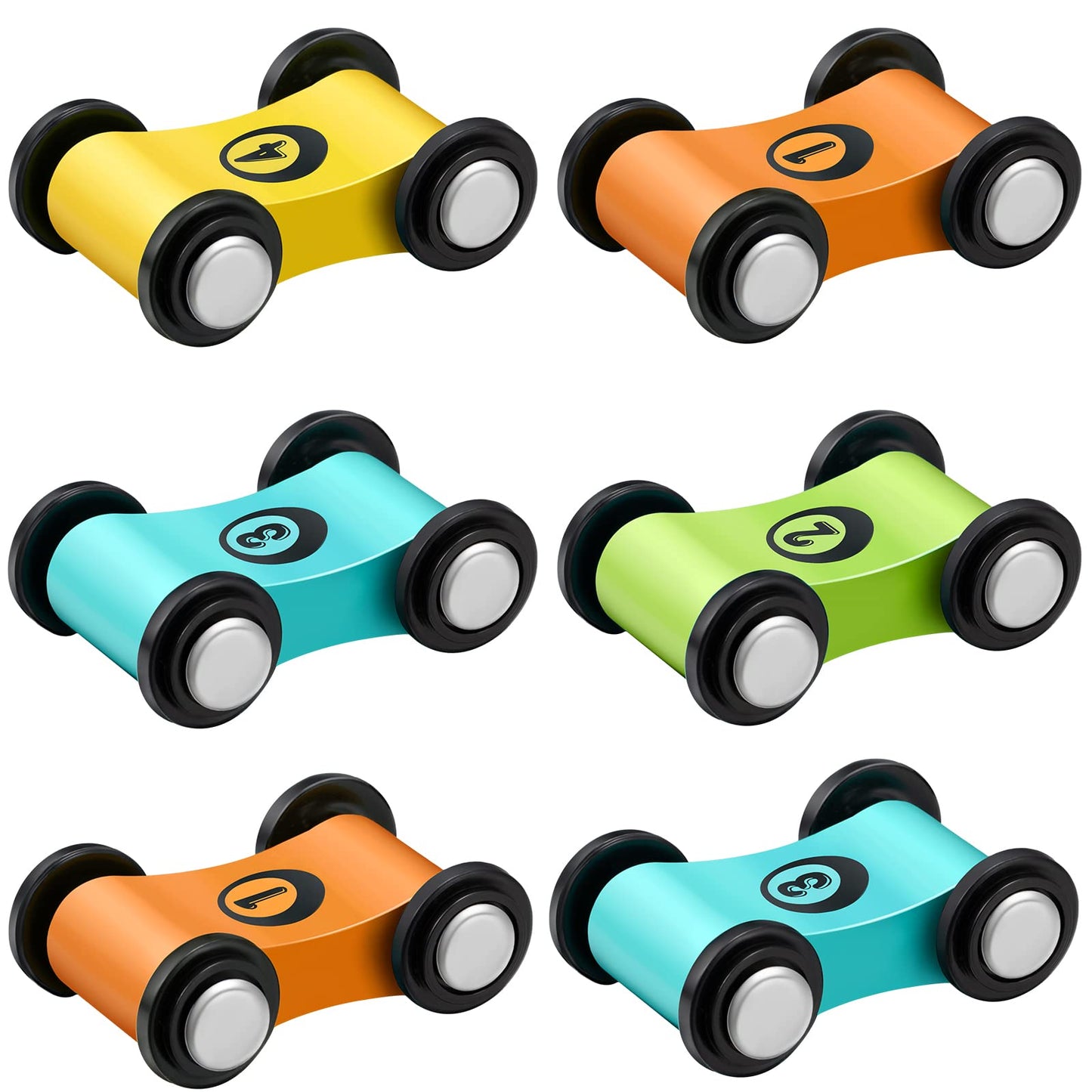 6 Pieces Wooden Mini Car Wooden Car Ramp Race Track Toys, Wooden Car Ramp Racer Toy Replacement Vehicle Set Race Car Party Favor