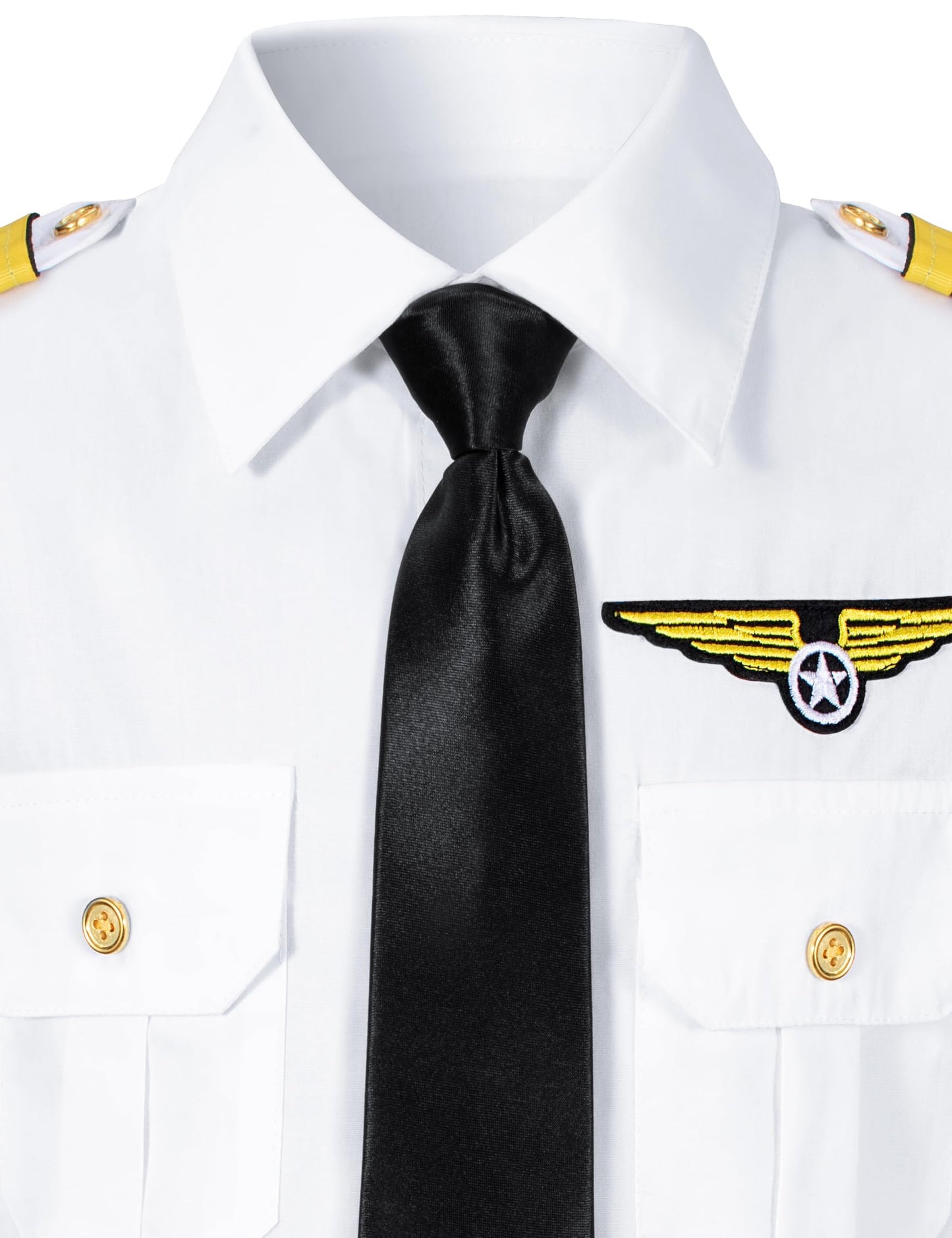 Yoroka Kids Pilot Costume Airline Captain Pilot Uniform With Accessories-140 White