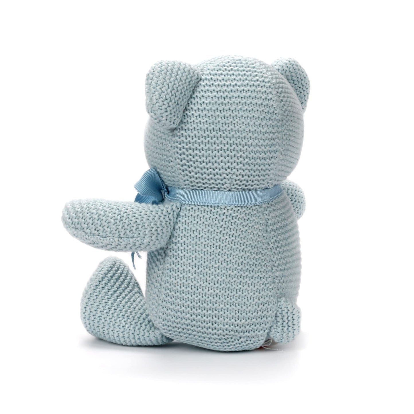 Fluffyfun Organic Baby Toys Blue Teddy Bear Stuffed Animal 6.5''