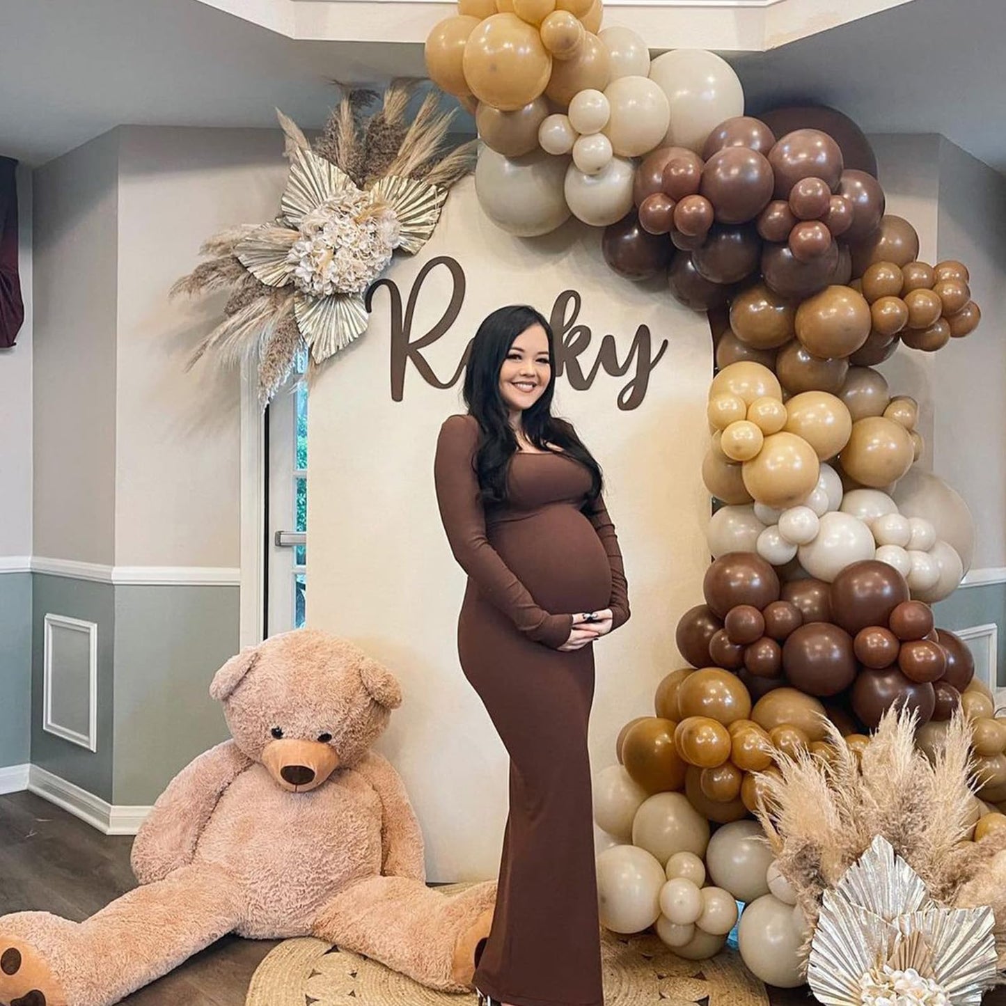 Brown Balloon Garland Arch Kit, Nude Brown And Tan Balloons Set With Brown Gold Metallic Balloons, Shades Of Brown Balloons Beig