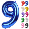 Metallic Blue Number 9 Balloon 40 Inch, 9 Balloon Number, 9Th Birthday Decorations, Navy Blue Party Supplies For Boys Girls