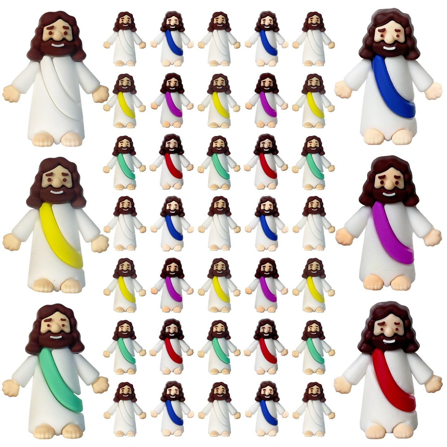 Akfahoif Mini Jesus Figures, Set Of 30Pcs Action Figures Little Jesus Figures, Tiny Jesus Figures To Hide And Seek Religious Gif