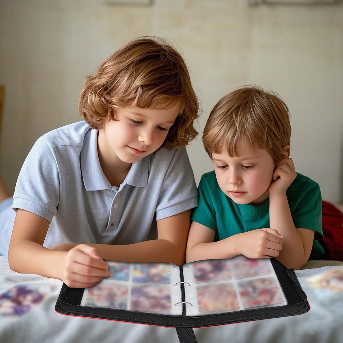 FootJKYX Collectible Trading Card Albums 4 Pocket Card Binder 400 Double Sided Pocket PU enhanced Zip Trading Collection Binderwith 50 Removable Sleeves Card Folder forTCG Sports Cards (Pink White)