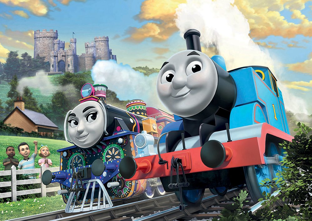 Ravensburger Thomas & Friends: Thomas & Ashima in Train Shaped Box Floor Puzzle 24 Piece Jigsaw Puzzle for Kids - Every Piece is