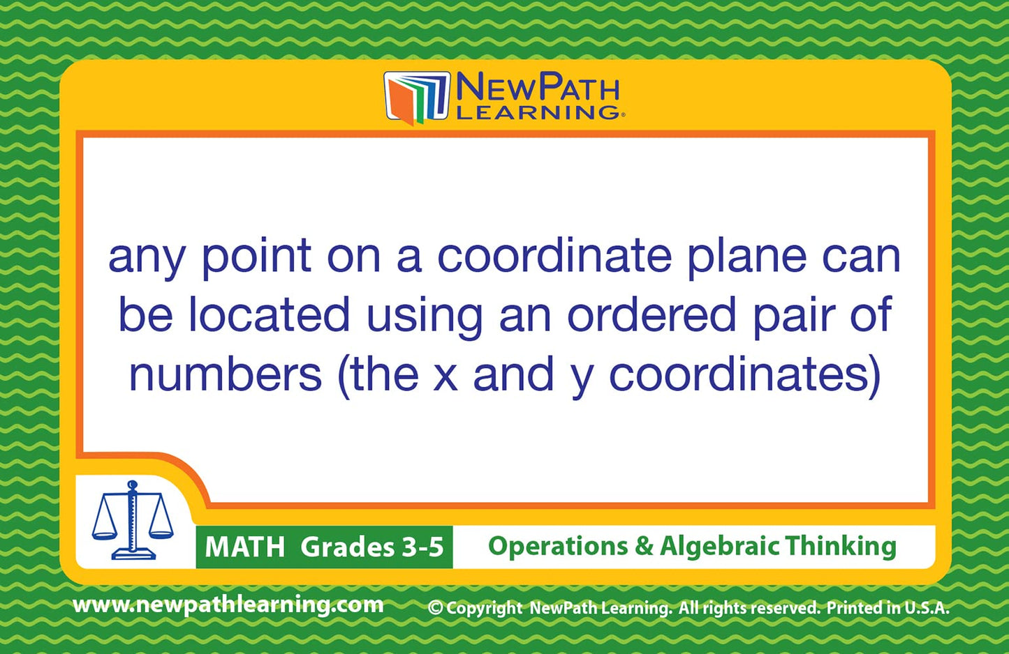 Newpath Learning Math Vocabulary Flash Cards, Grades 3-5