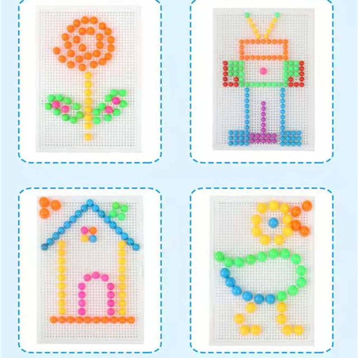 Fashion My Day Mushroom Nails Pegboard Early Learning Toy For Sorting Toy Boys And Girls 296Pcs Nail Beads