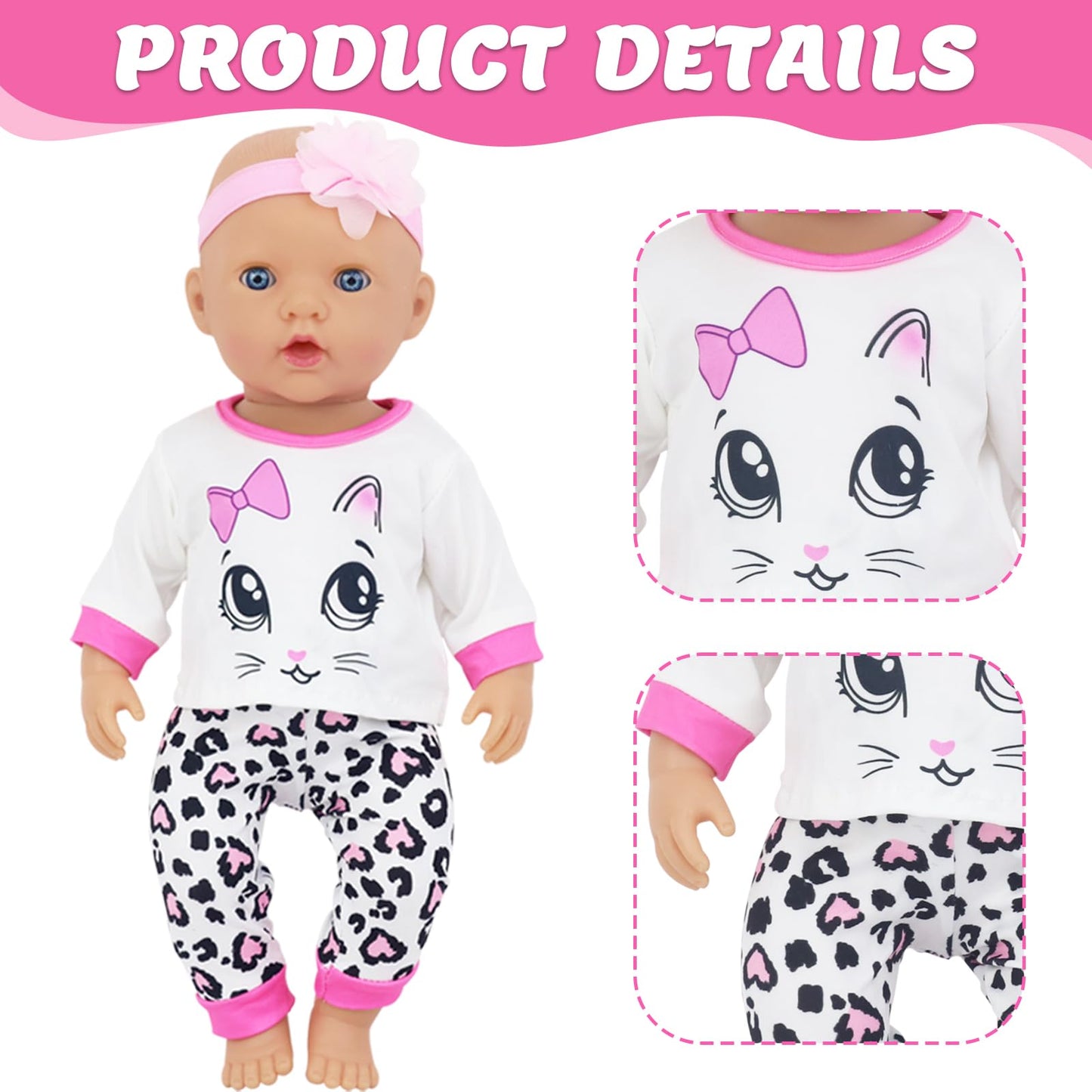 4 Sets Baby Doll Clothes For 14-18 Inch Dolls, 16 Inch Baby Doll Fashion Clothes Dresses And Accessories Outfits For New Born Ba