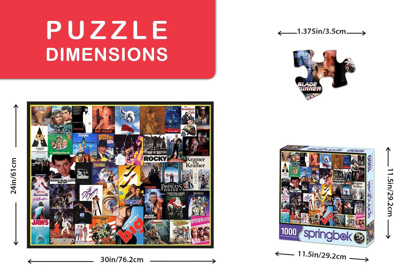 Springbok Going To The Movies 1000 Piece Jigsaw Puzzle For Adults Features A Photo Collage Of Posters From Some Of America'S Favorite Films