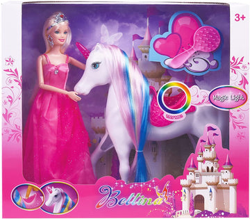 Magic Light Unicorn And Princess Dolls, Unicorn Horse Toys For Girls/Boys, Unicorn Doll Toys Playset Best Gifts For Christmas Birthday For Kids Aged 3 4 5 6 7 8+