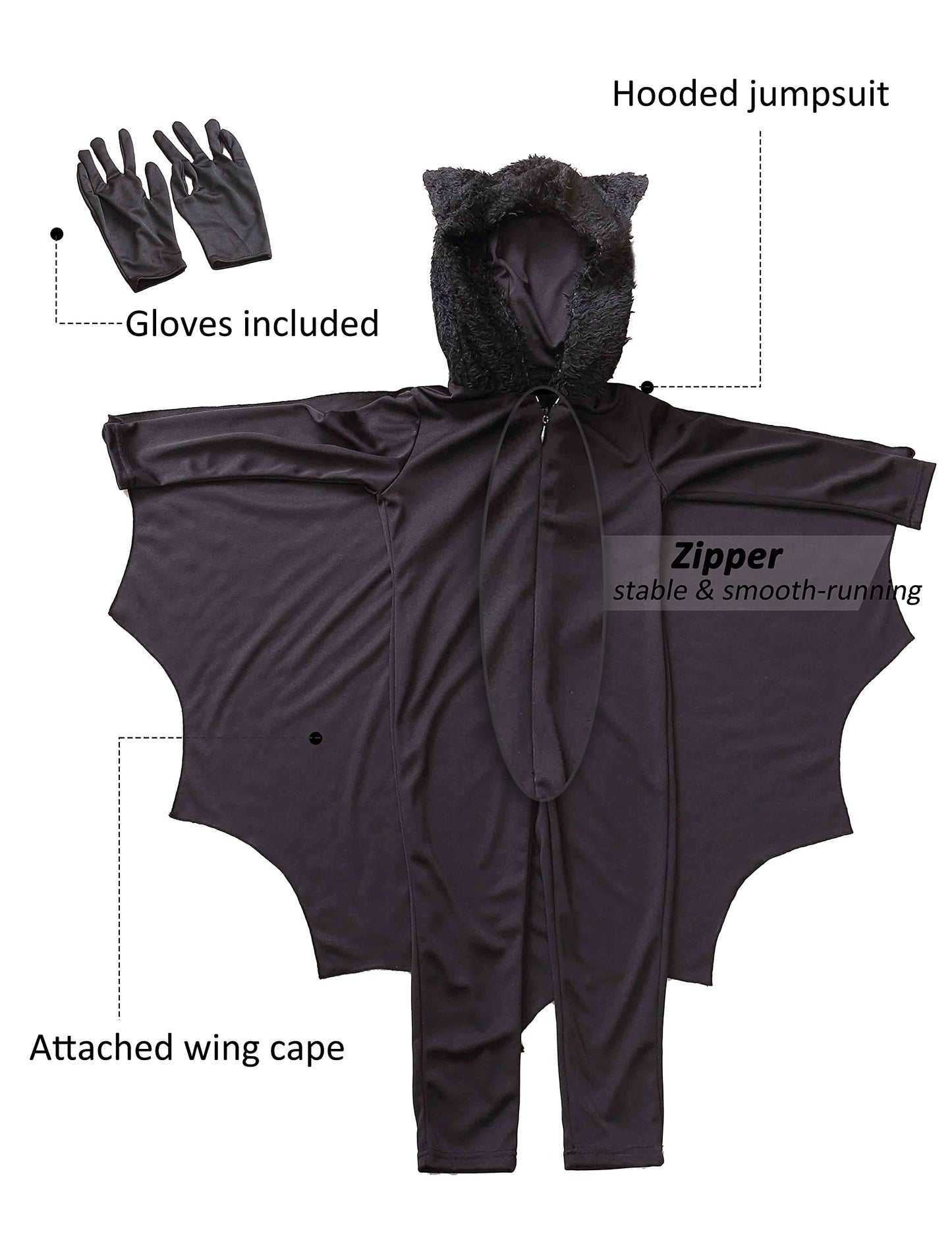 Seawhisper Toddler Bat Costume for Kids Boys Girls Baby Halloween Costumes 2T