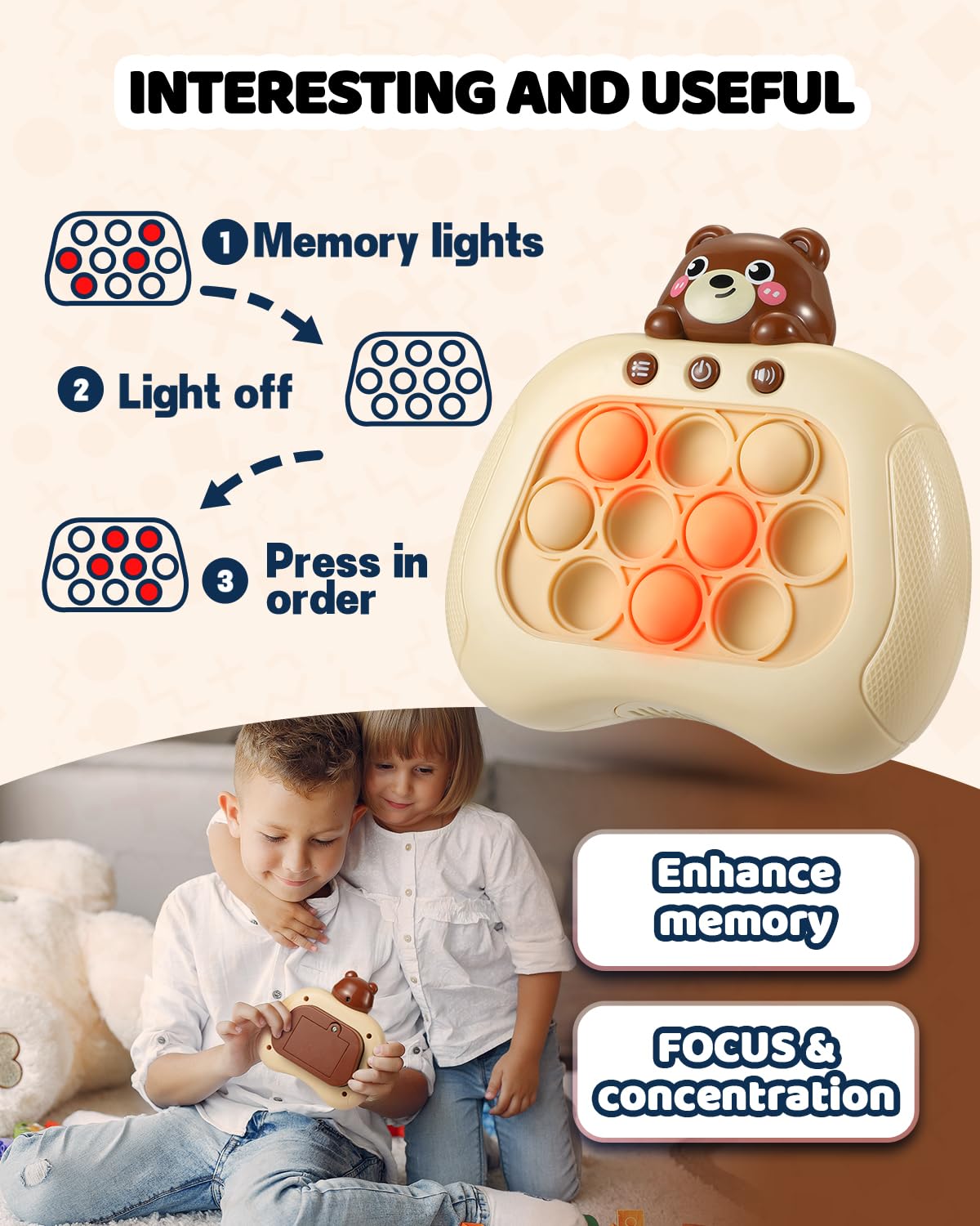 Sienbor Quick Push Game ,4 Modes Games, A Toy Game Machine That Exercises Reaction Ability And Improves Concentration |Teens Boy