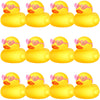 Chivao 12 Pcs Rubber Ducks With 12 Sunglasses/ Hats/ Headwear/ Scarf Small Cruise Ducks In Bulk Mini Rubber Duckies Bathtub Toys For Valentine'S Day Gift Hide(Yellow, Duck With Heart Glasses)
