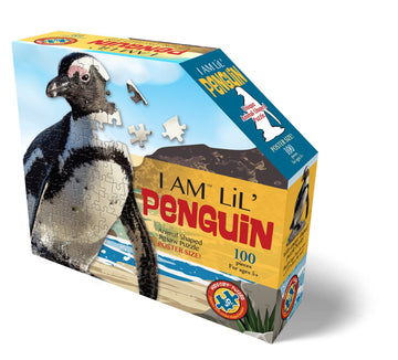 Madd Capp Puzzles Jr. - I Am Lil Penguin - 100 Pieces - Animal Shaped Jigsaw Puzzle