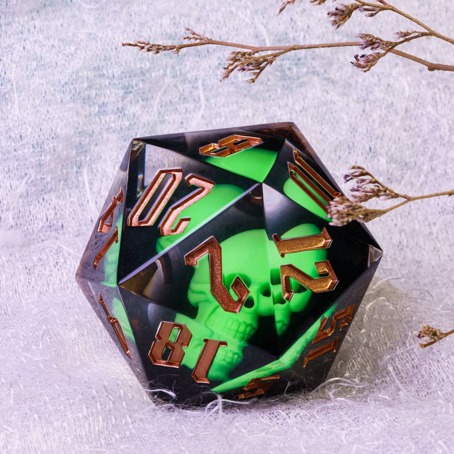 Cusdie Large D20 Dice 55Mm With Sharp Edges, D&D 20 Sided Dice, Handmade Dnd Giant D20 For Dungeons And Dragons Rpg, Table Games